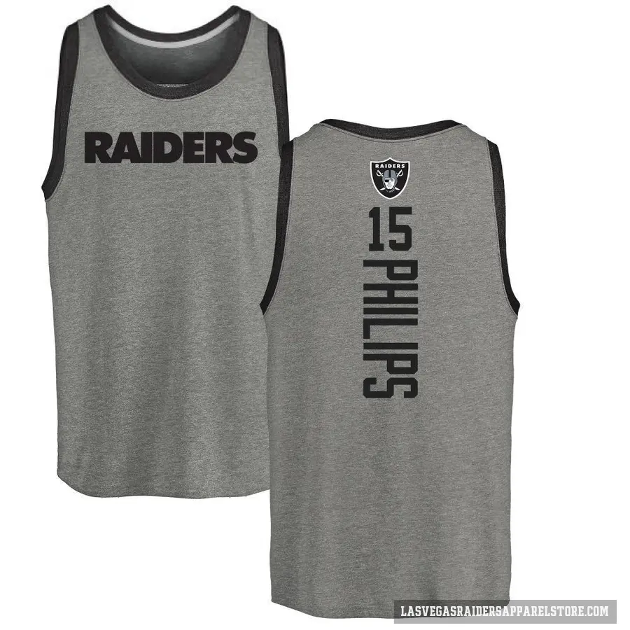 Men's ＃15 Kyle Philips Las Vegas Raiders Ash Backer Tank Top