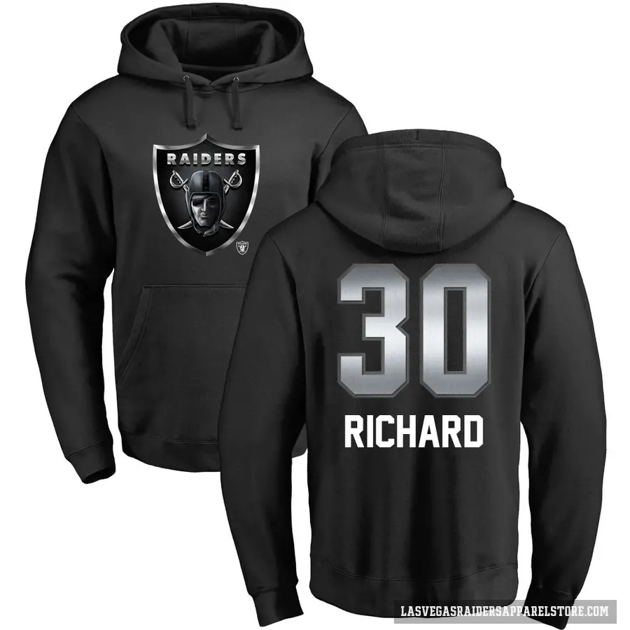 Men's ＃30 Jalen Richard Las Vegas Raiders Black Midnight Mascot Pullover Hoodie