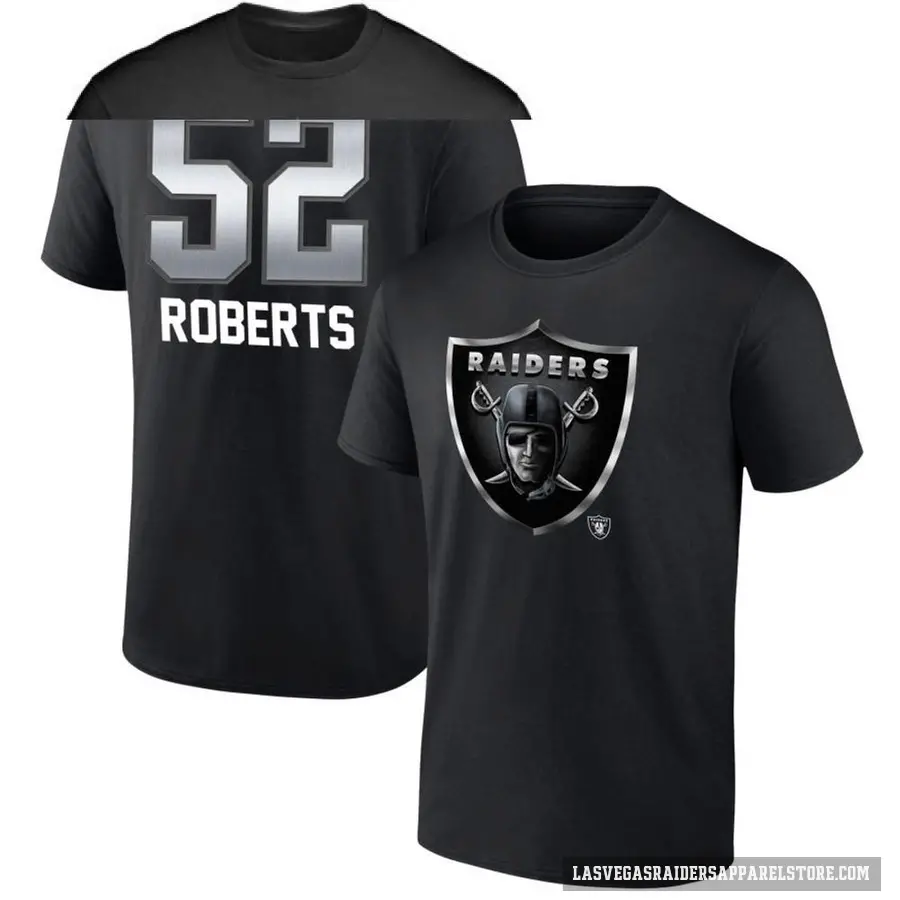 Men's ＃52 Elandon Roberts Las Vegas Raiders Black Midnight Mascot T-Shirt