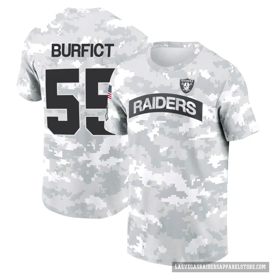 Men's ＃55 Vontaze Burfict Las Vegas Raiders Camo Arctic 2024 Salute to Service Performance T-Shirt