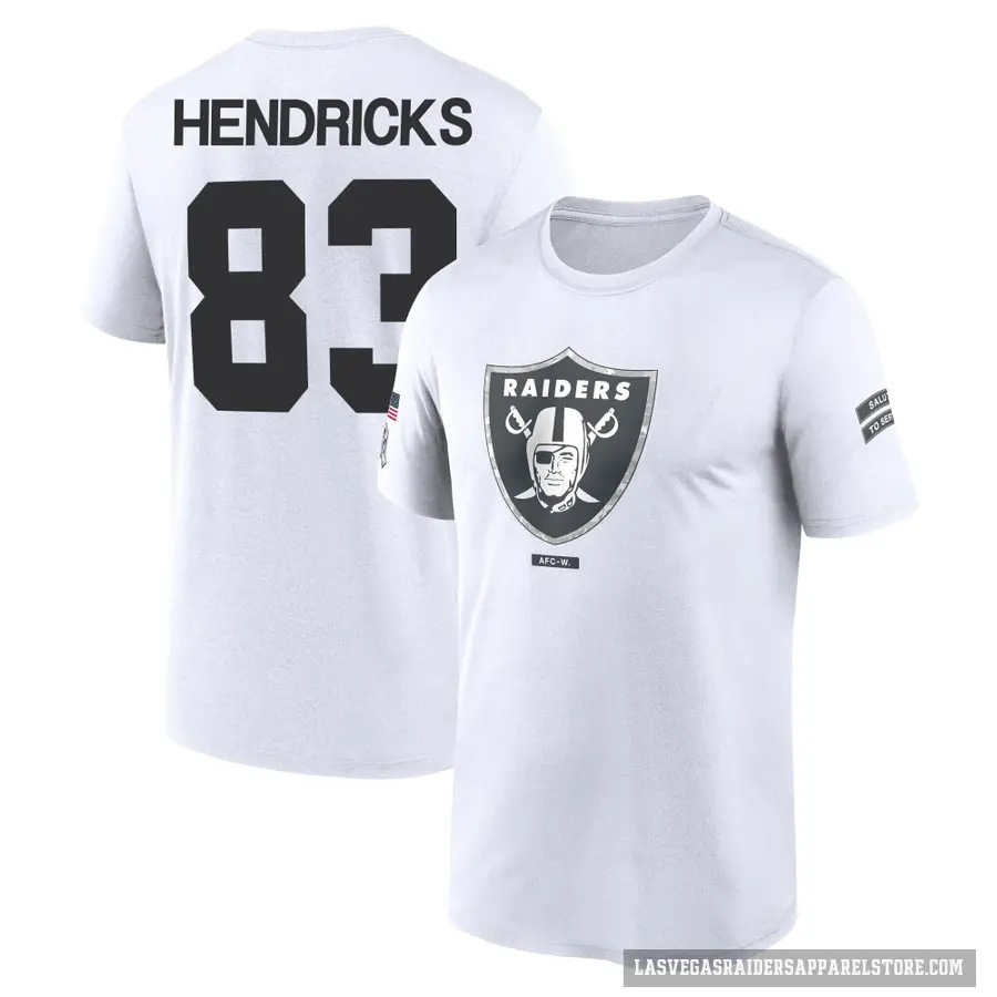 Men's ＃83 Ted Hendricks Las Vegas Raiders White 2024 Salute to Service Performance T-Shirt