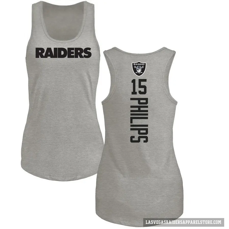 Women's ＃15 Kyle Philips Las Vegas Raiders Ash Backer Tank Top