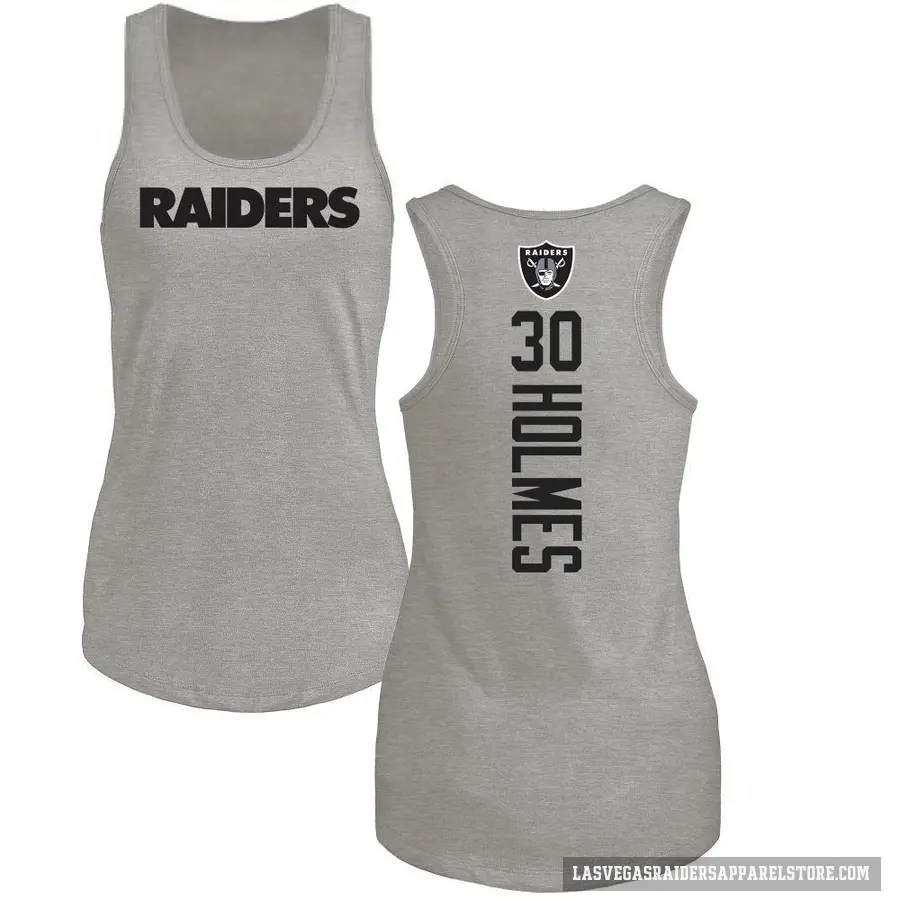 Women's ＃30 Darnay Holmes Las Vegas Raiders Ash Backer Tank Top