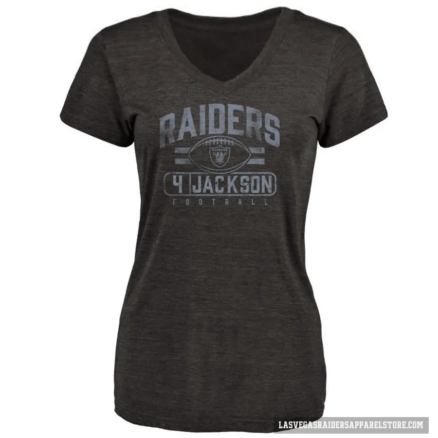Women's ＃4 Shedrick Jackson Las Vegas Raiders Black Flanker T-Shirt