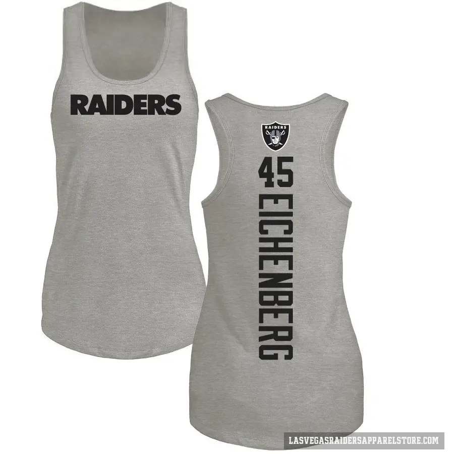 Women's ＃45 Tommy Eichenberg Las Vegas Raiders Ash Backer Tank Top