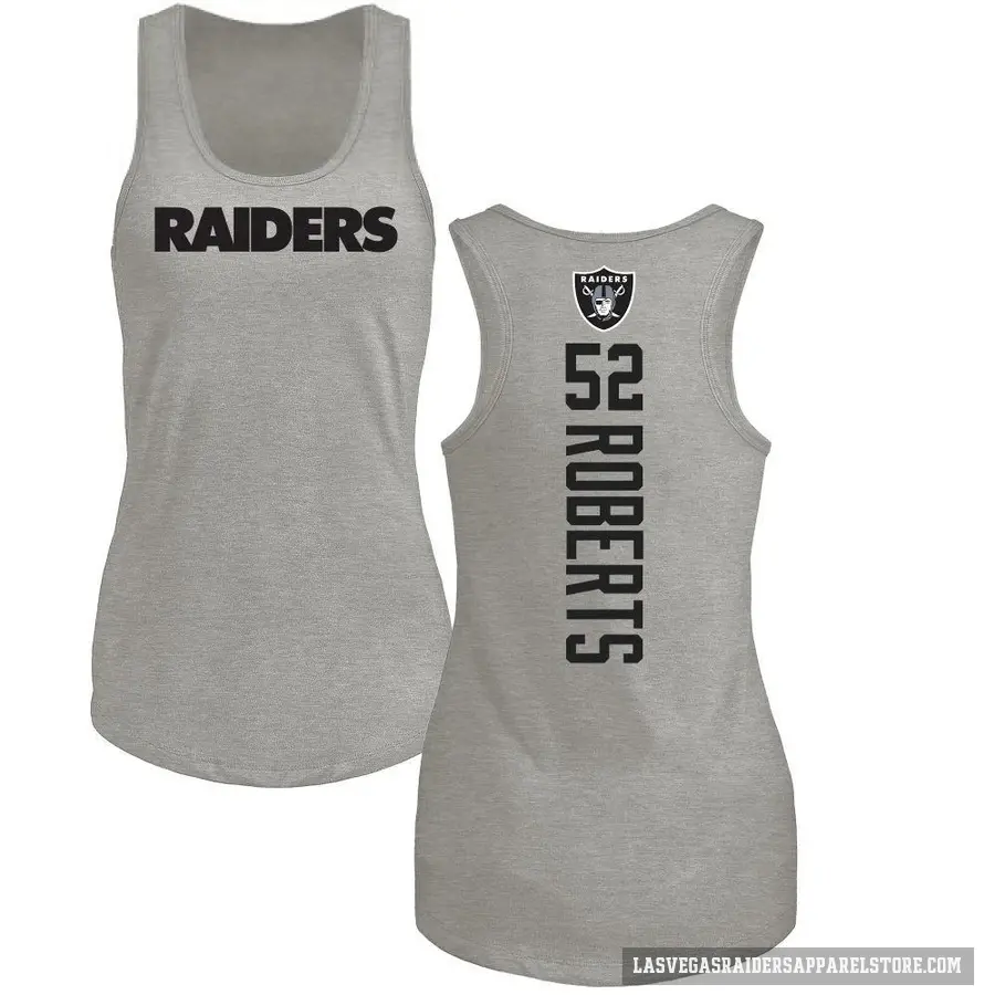 Women's ＃52 Elandon Roberts Las Vegas Raiders Ash Backer Tank Top