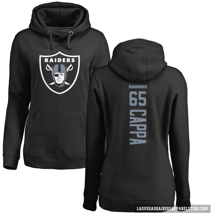 Women's ＃65 Alex Cappa Las Vegas Raiders Black Pro Line Backer Pullover Hoodie