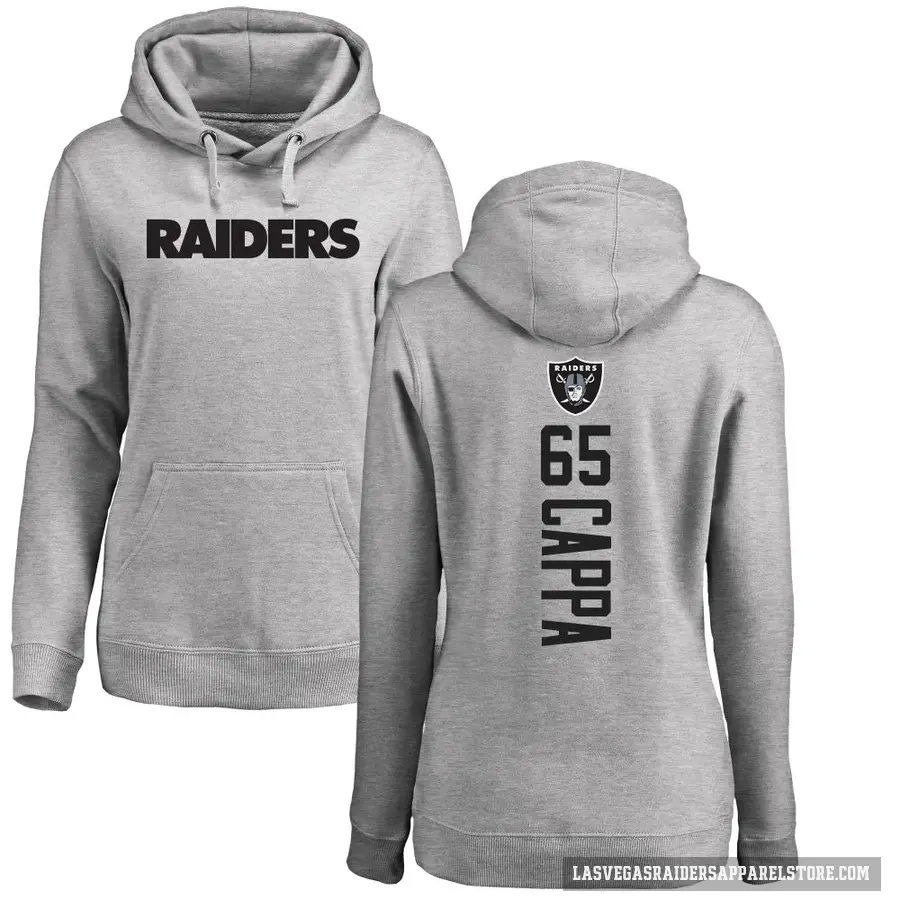 Women's ＃65 Alex Cappa Las Vegas Raiders Pro Line Ash Backer Pullover Hoodie