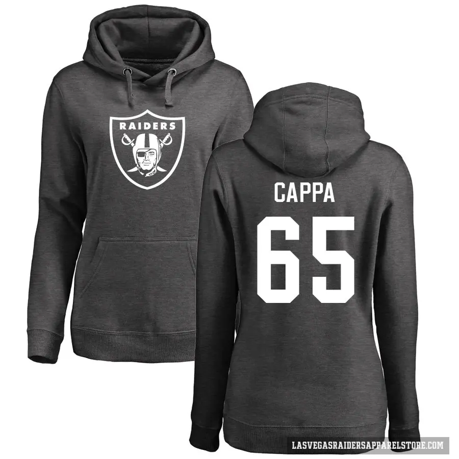 Women's ＃65 Alex Cappa Las Vegas Raiders Pro Line by Branded Ash One Color Pullover Hoodie