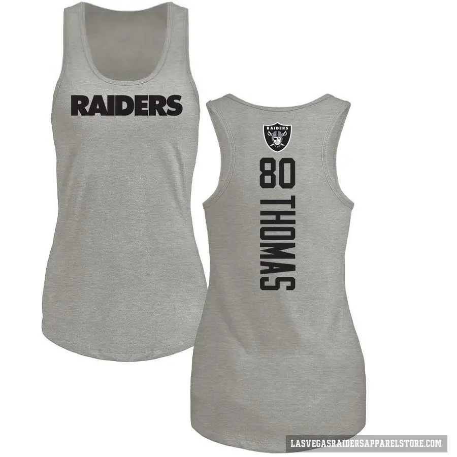 Women's ＃80 Ian Thomas Las Vegas Raiders Ash Backer Tank Top