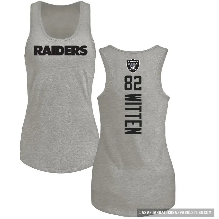 Women's ＃82 Jason Witten Las Vegas Raiders Ash Backer Tank Top