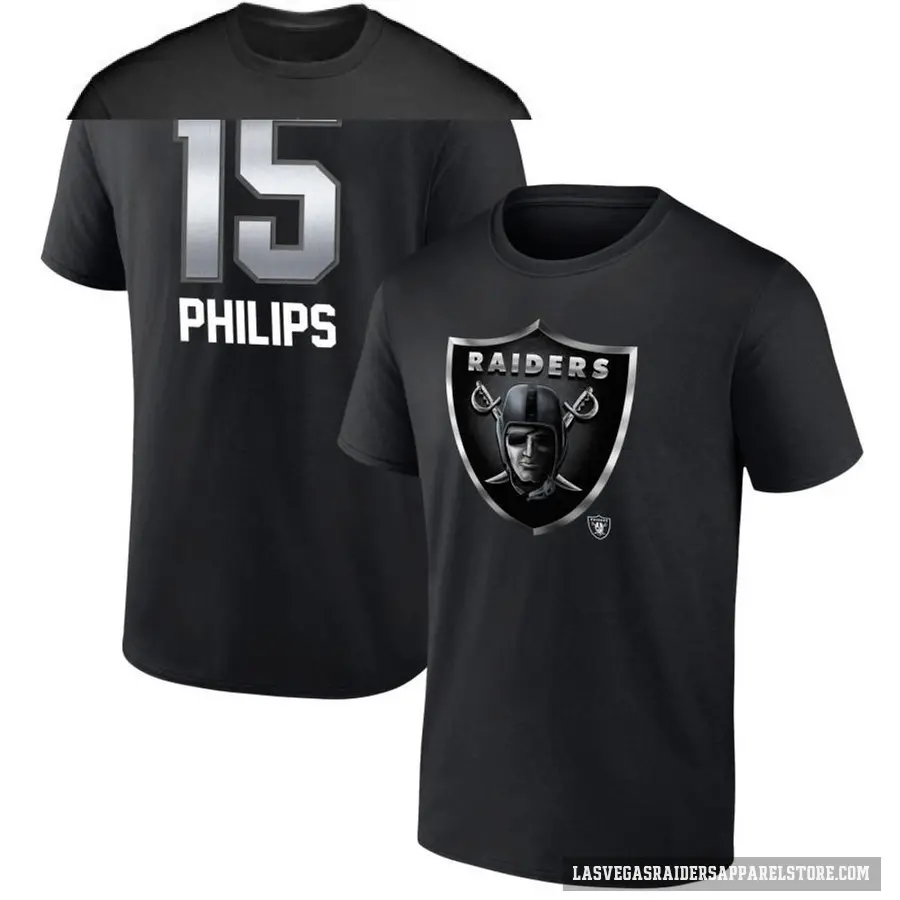 Youth ＃15 Kyle Philips Las Vegas Raiders Black Midnight Mascot T-Shirt