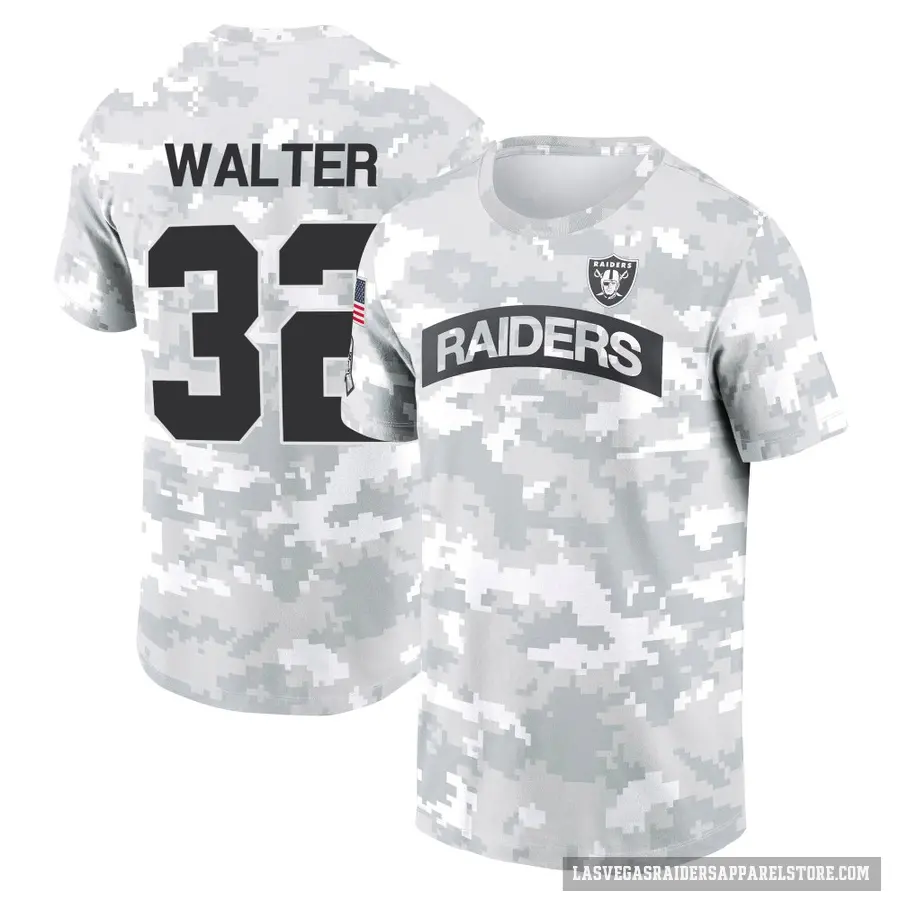 Youth ＃32 Austin Walter Las Vegas Raiders Camo Arctic 2024 Salute to Service Performance T-Shirt