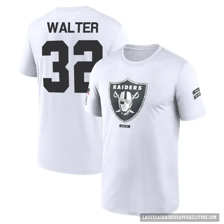Youth ＃32 Austin Walter Las Vegas Raiders White 2024 Salute to Service Performance T-Shirt