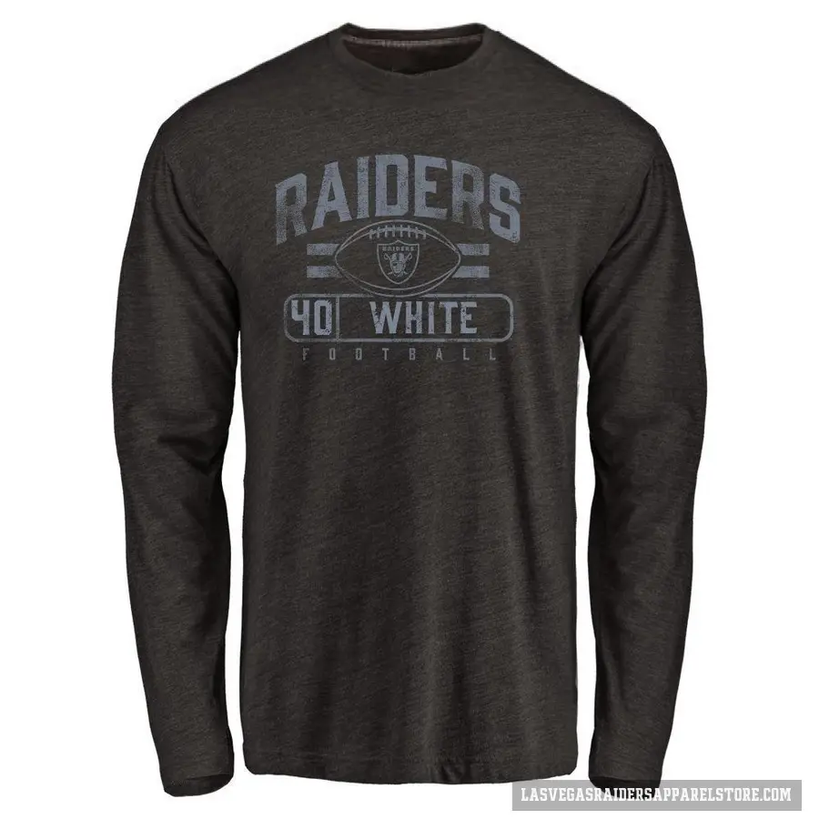 Youth ＃40 Devin White Las Vegas Raiders White Flanker Long Sleeve T-Shirt Black