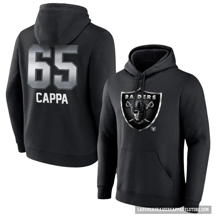 Youth ＃65 Alex Cappa Las Vegas Raiders Black Midnight Mascot Pullover Hoodie