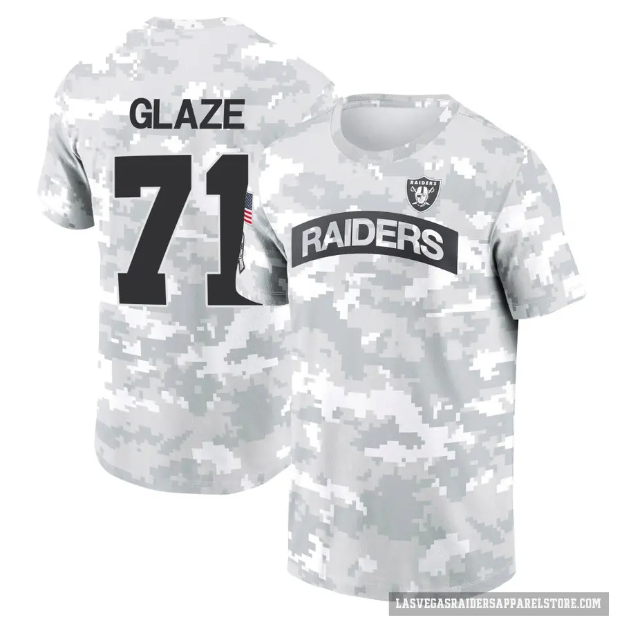 Youth ＃71 DJ Glaze Las Vegas Raiders Camo Arctic 2024 Salute to Service Performance T-Shirt