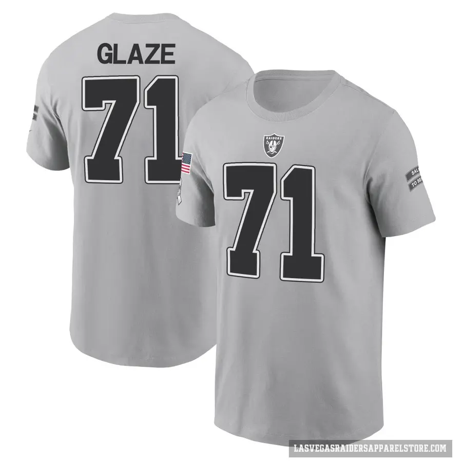 Youth ＃71 DJ Glaze Las Vegas Raiders Gray 2024 Salute to Service T-Shirt