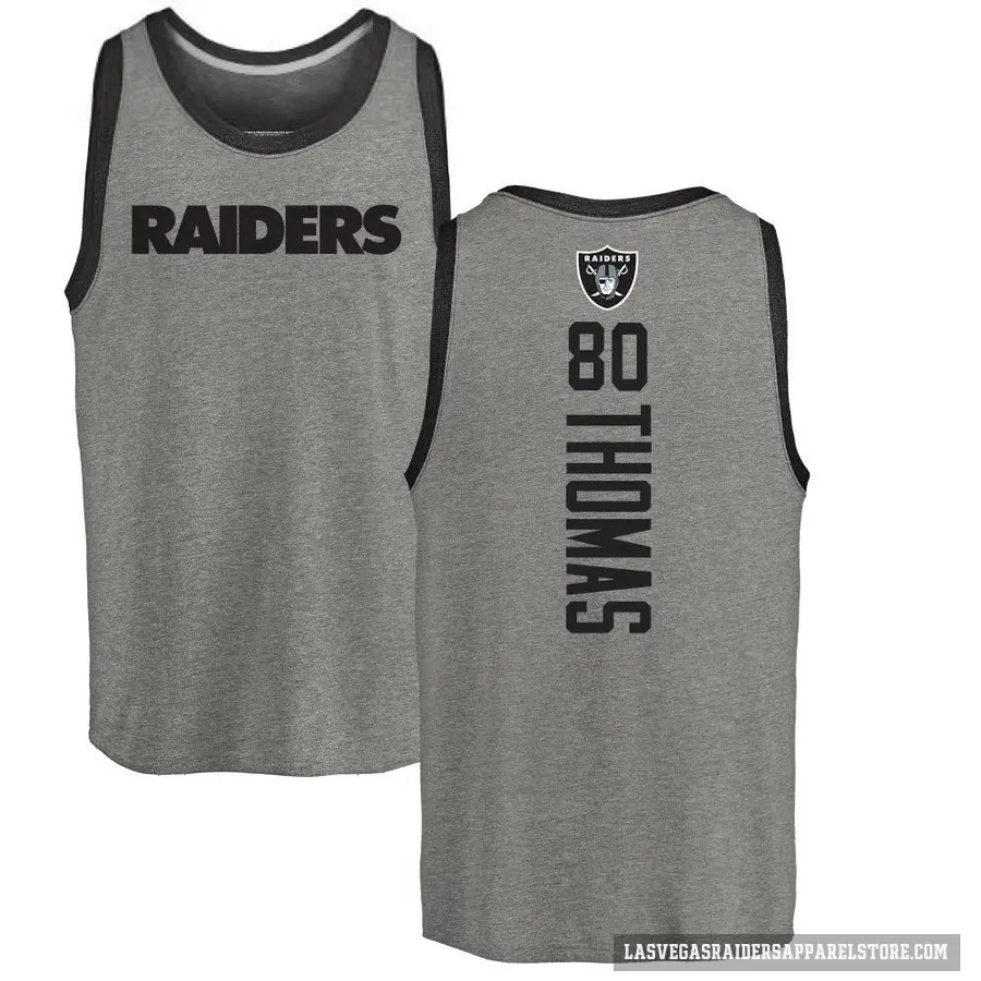 Youth ＃80 Ian Thomas Las Vegas Raiders Ash Backer Tank Top
