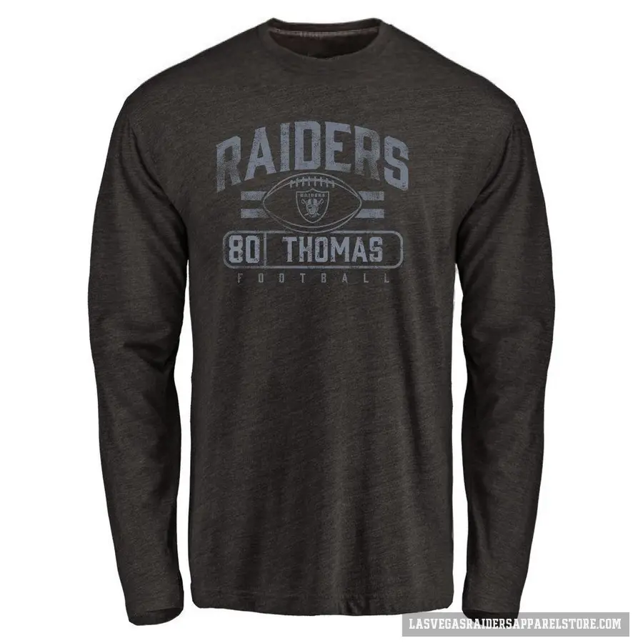 Youth ＃80 Ian Thomas Las Vegas Raiders Black Flanker Long Sleeve T-Shirt