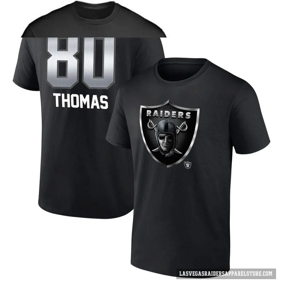 Youth ＃80 Ian Thomas Las Vegas Raiders Black Midnight Mascot T-Shirt