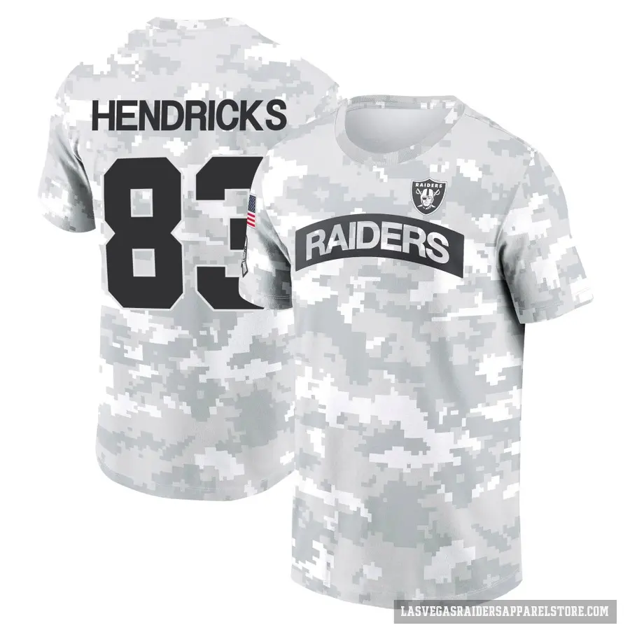 Youth ＃83 Ted Hendricks Las Vegas Raiders Camo Arctic 2024 Salute to Service Performance T-Shirt