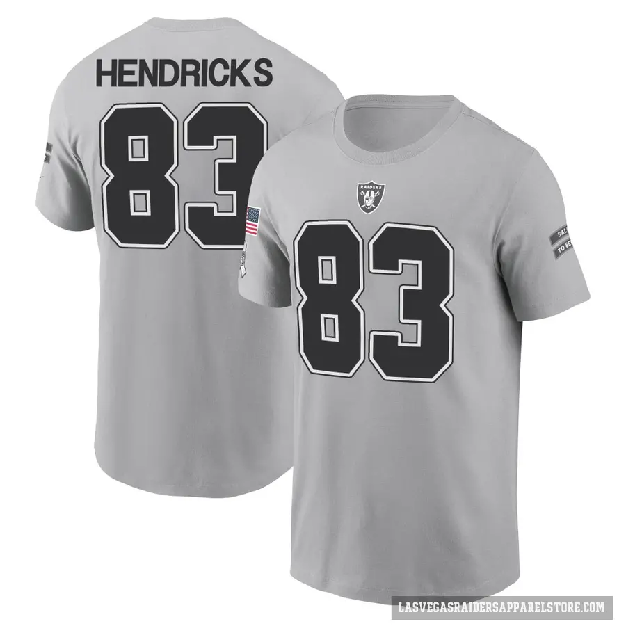 Youth ＃83 Ted Hendricks Las Vegas Raiders Gray 2024 Salute to Service T-Shirt