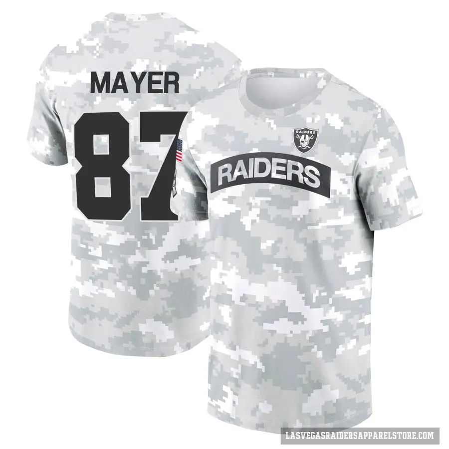 Youth ＃87 Michael Mayer Las Vegas Raiders Camo Arctic 2024 Salute to Service Performance T-Shirt