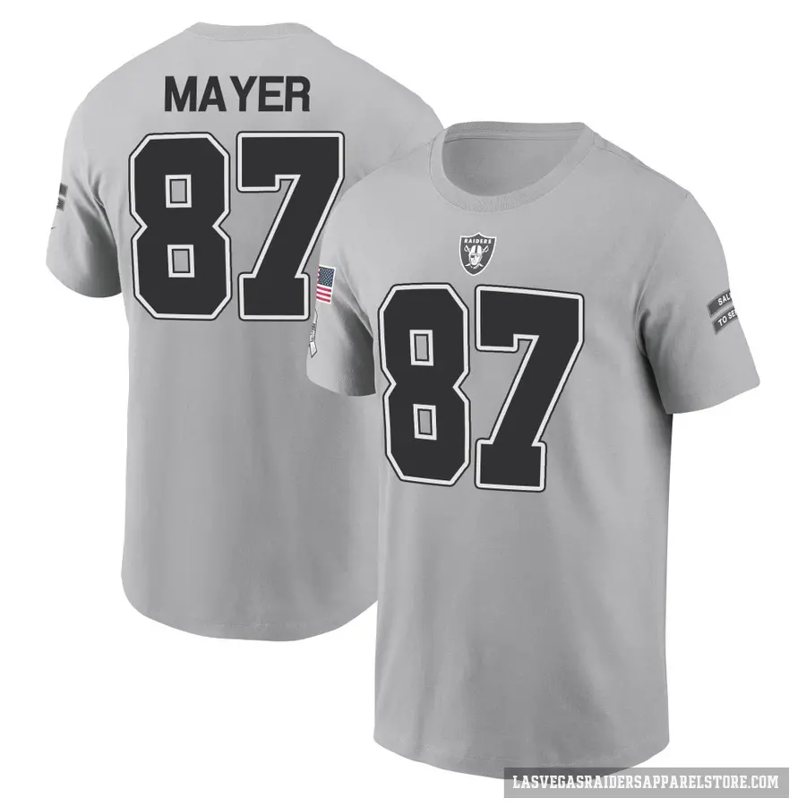 Youth ＃87 Michael Mayer Las Vegas Raiders Gray 2024 Salute to Service T-Shirt
