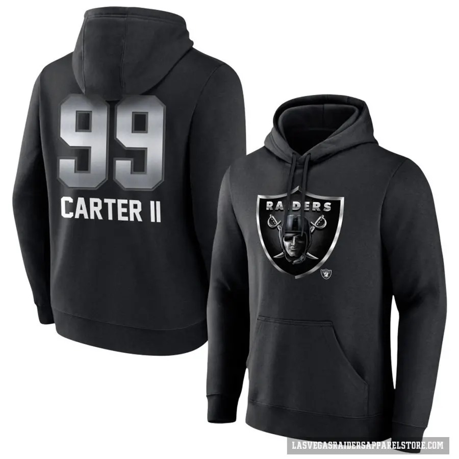 Youth ＃99 Andre Carter II Las Vegas Raiders Black Midnight Mascot Pullover Hoodie